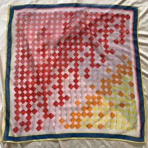 Vintage Morsly Multi-colored Geometric Print Square Scarf | Japanese Nylon Scarf